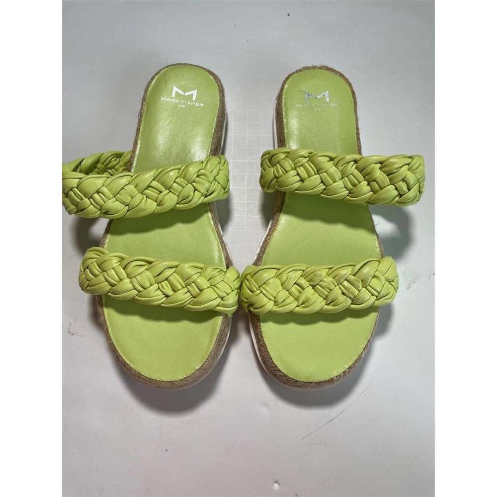 Marc Fisher Sandals Jaimee Citrus Green Leather S… - image 3
